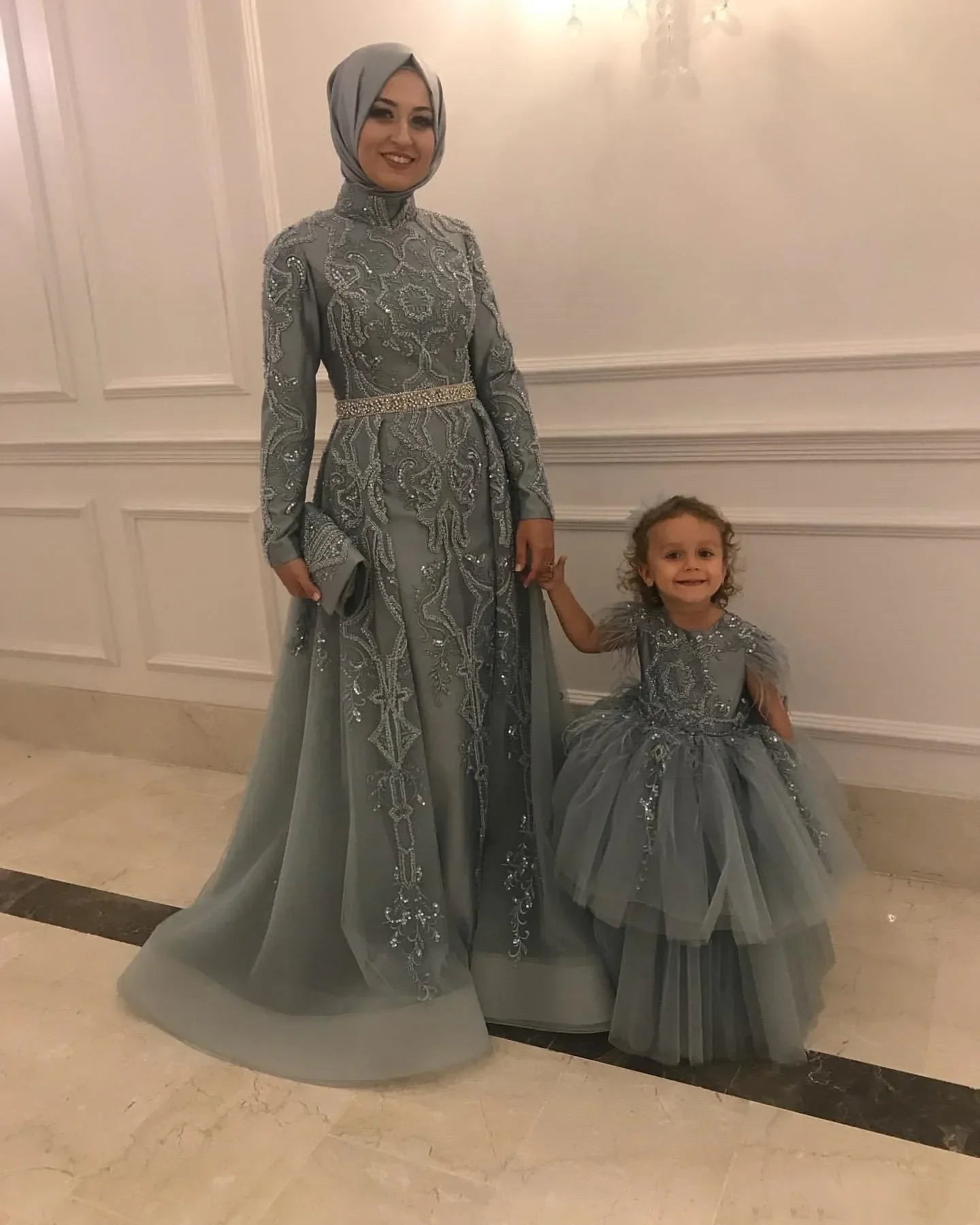 Customized Saudi Arabia Muslim Lace Beaded Evening Dresses kaftan Long Sleeves Formal Party Prom Gown Elegant Robe De Soiree Navy Blue( AE existing skus)
