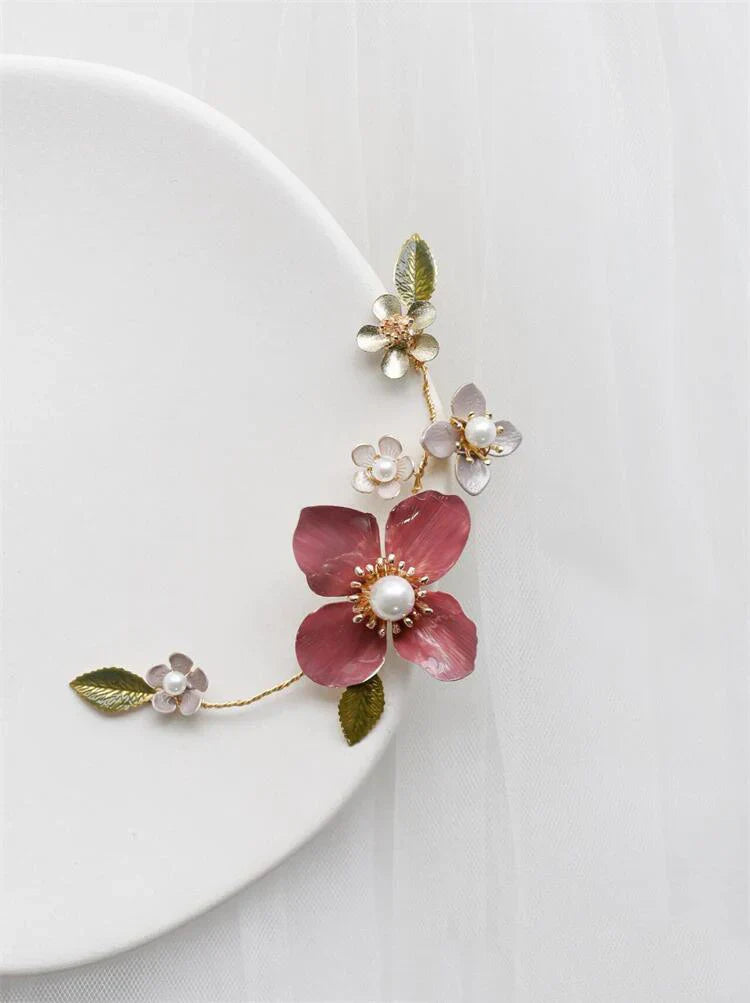 Flower Hairpins Pearls Hair Combs Pins Clips Headpieces For Bride Women Bridesmaids Headbands Bridal Jewelry Wedding Accessories c