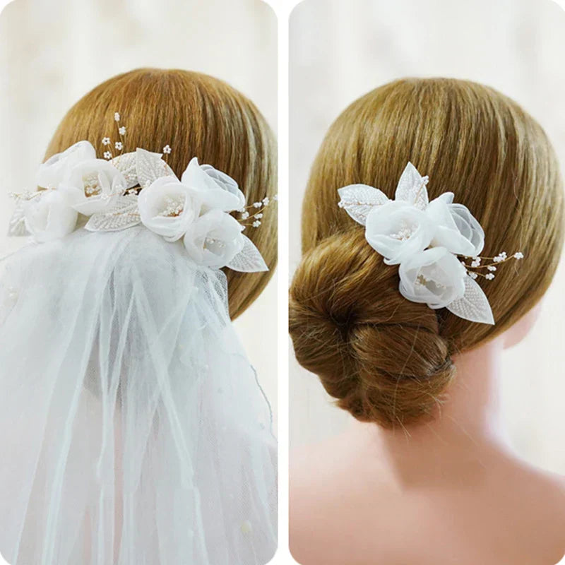 Pearls Beads Hair Combs Pins Clips Flower Floral Head pieces Brides Women Headbands Hairbands Bridal Jewelry Wedding Accessories