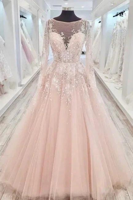 High neck Elegant Lace Long sleeves Wedding Dress (ZD15695)