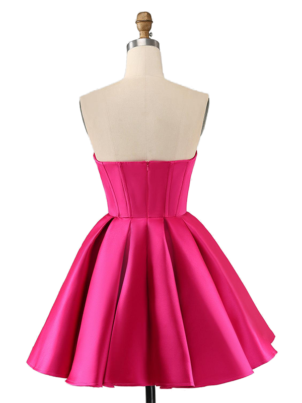 A-line Cowl Neck Pleated Short Homecoming Dress
