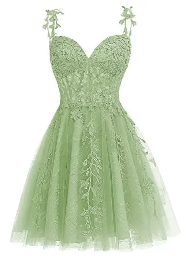 Sage Green Floral Short Homecoming Dress A-line Graduation Dress Y619 by simplepromdress