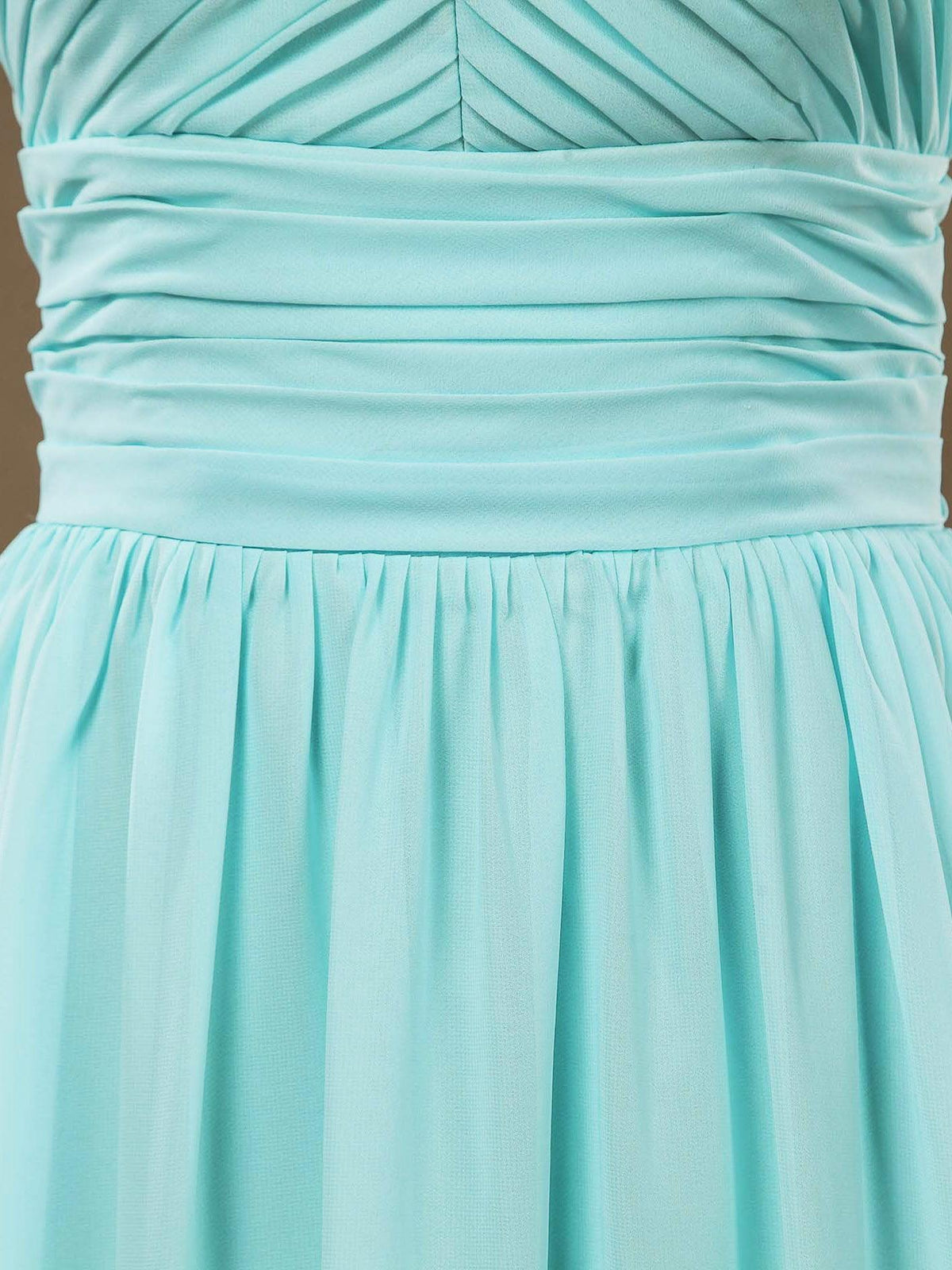 Chiffon Floor Length Prom Dresses A-Line Halter Open Back Pleats - View 6 | VelvetHem