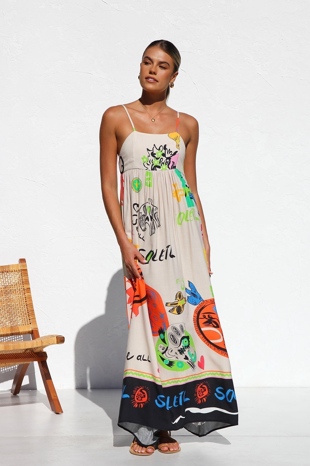 Nuria Minimalist Dress Orange Multi Evening Wear Edit
