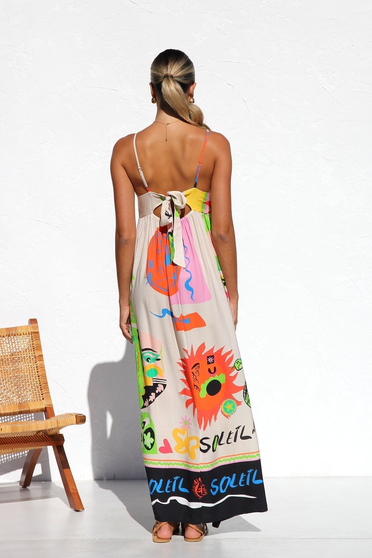 Nuria Minimalist Dress Orange Multi Evening Wear Edit