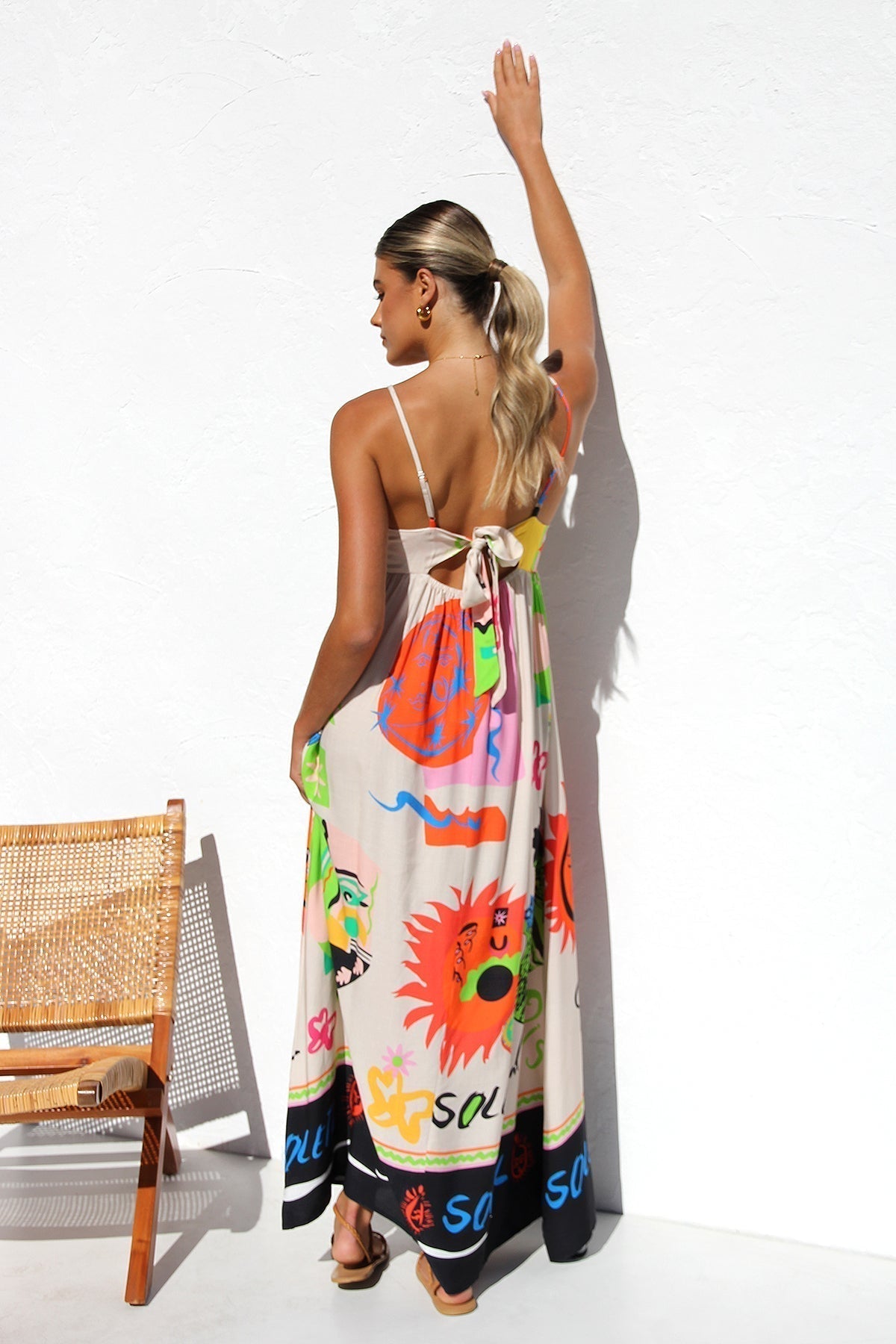 Nuria Minimalist Dress Orange Multi Evening Wear Edit