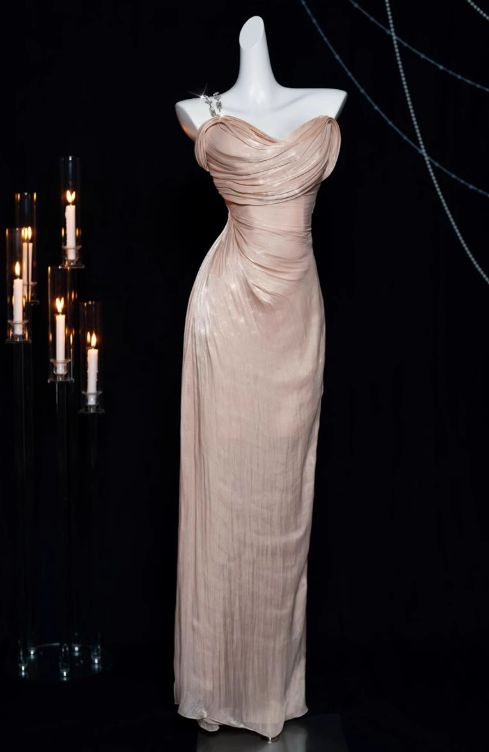 Sweet One-shoulder Satin Long Prom Dress,Formal Evening Dress