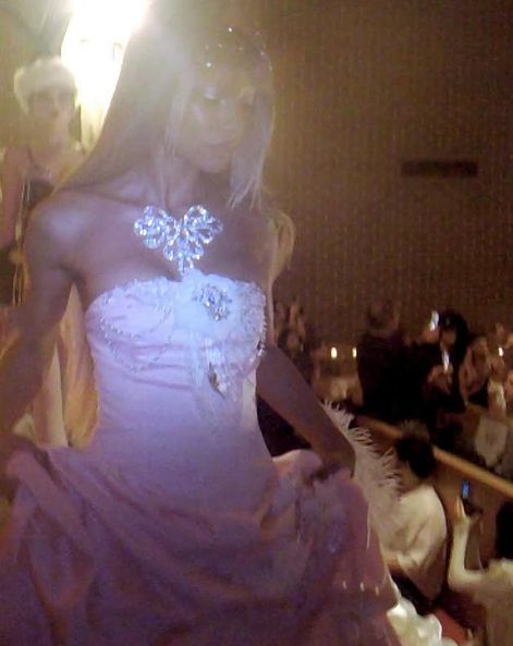 Sweet Pink A-Line Prom Dress,Satin Pearls Ball Gown Evening Dress - View 3 | FashionDia