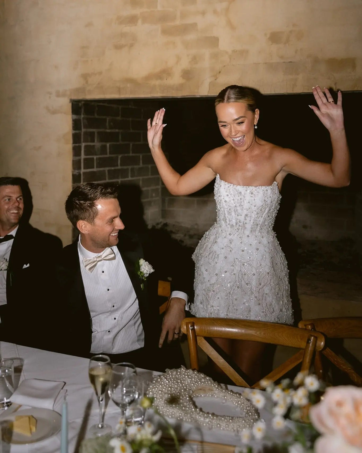Luxury White Sparkle Sequined Bead Embellished Tube Sheath Wedding Dress ZP044 - View 7 | VelvetHem