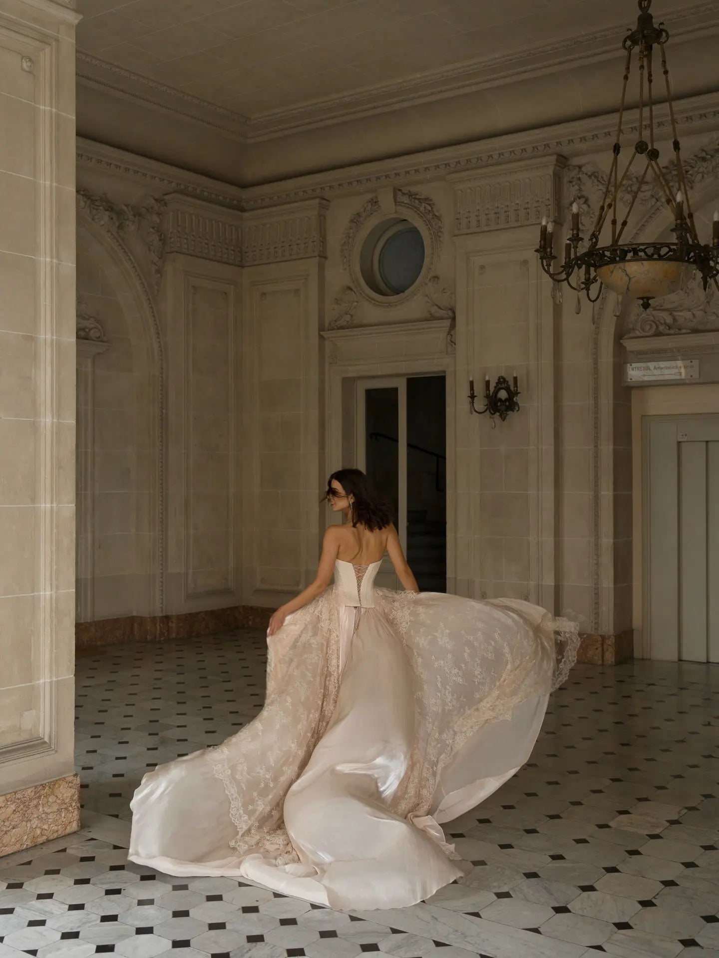 Strapless Corset Wedding Dresses with High-Low Lace Train ZP025