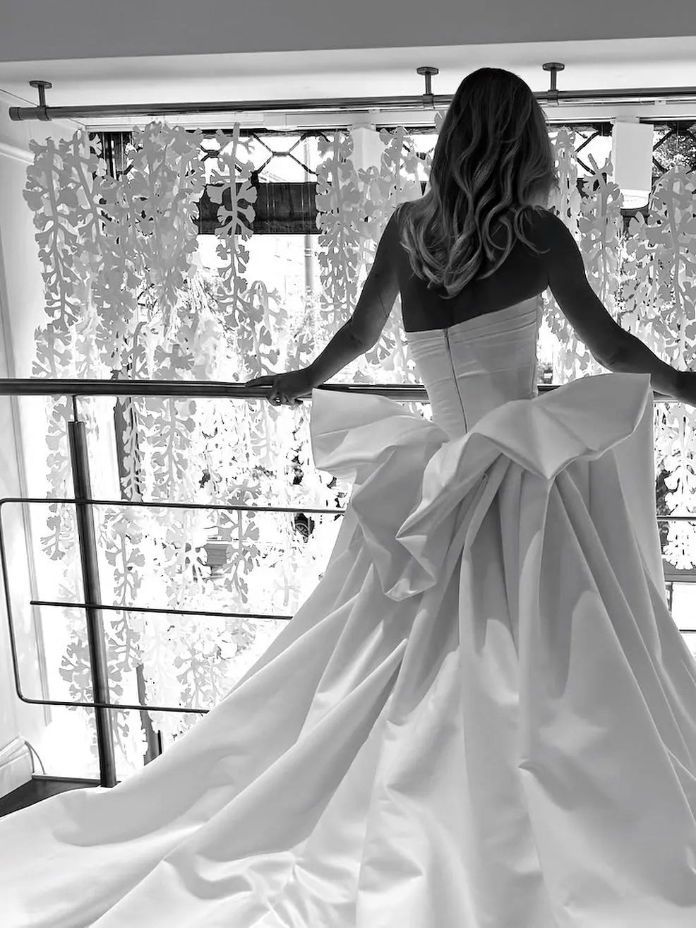 Luxury White Strapless Ruched Satin Ball Gown Wedding Dress ZP099 - View 3 | VelvetHem