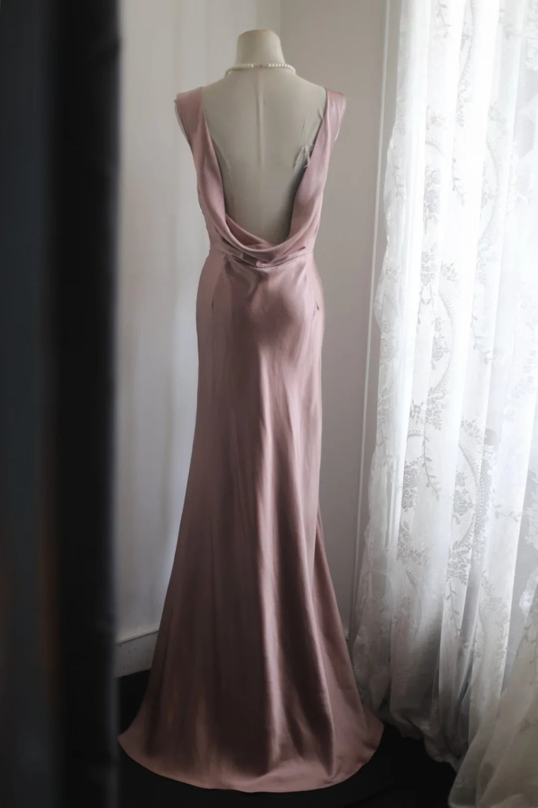 Pink Mermaid Satin Wedding Dress Bridesmaid Dresses J10584
