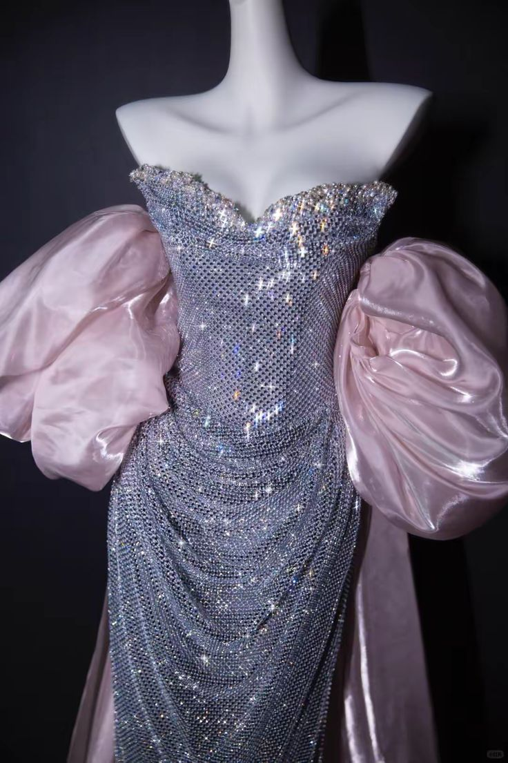 Pretty Strapless Sequin Beaded Mermaid Evening Dress Birthday Party Gown