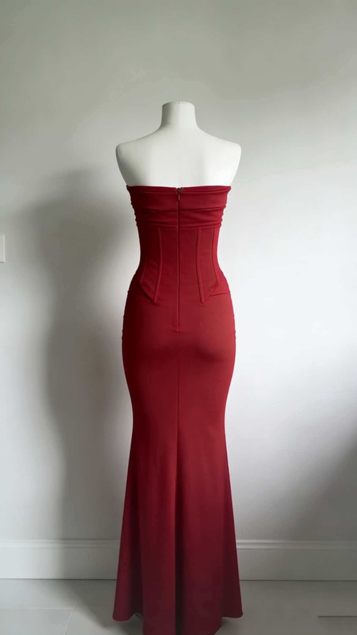 Strapless Red Sheath Prom Dress Formal Evening Dress