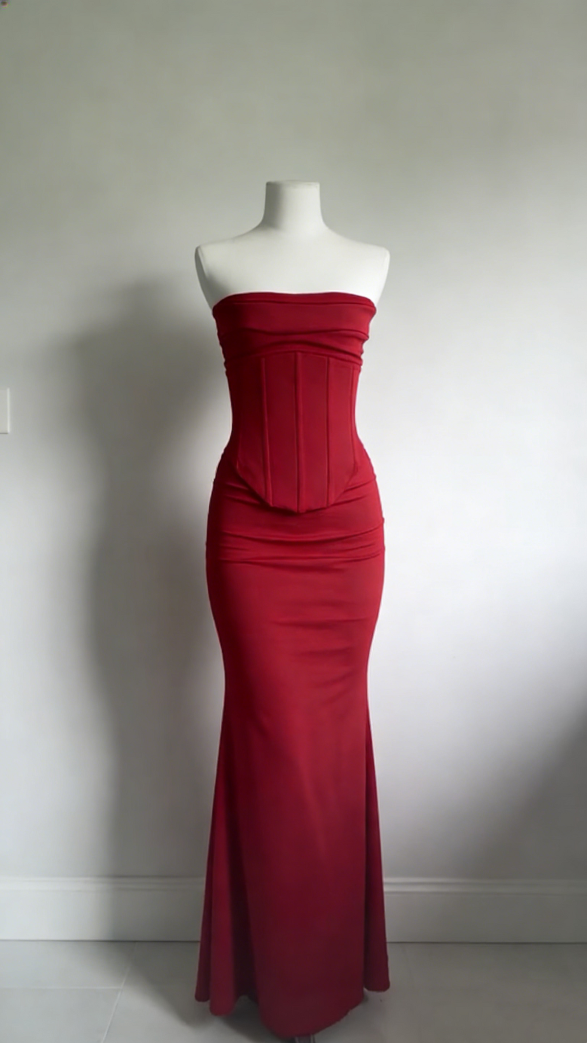 Strapless Red Sheath Prom Dress Formal Evening Dress