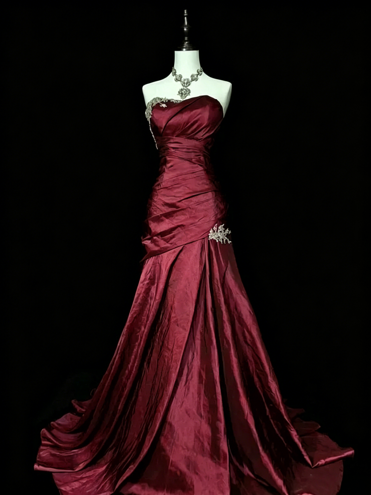 Purple Mermaid Sweetheart Long Evening Dress Strapless Prom Dress
