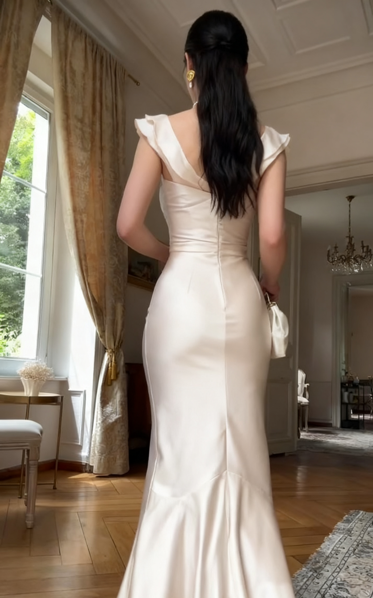 Mermaid Sheath Satin Long Evening Dress Elegant Party Dress