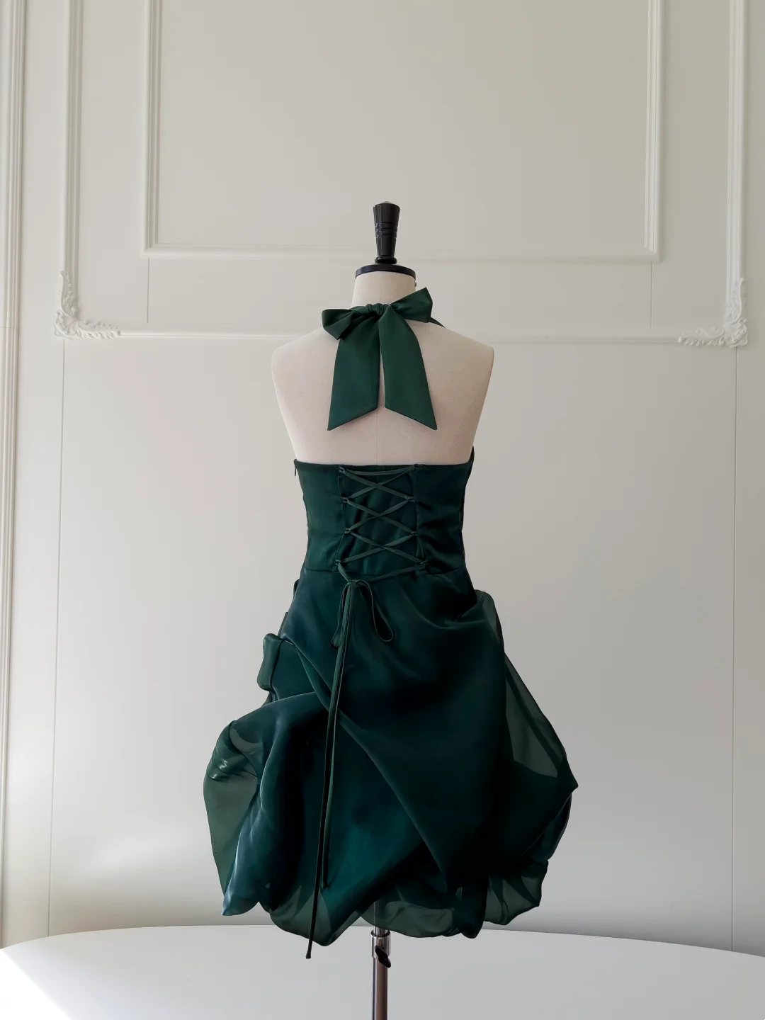 Halter Emerald Green Short Prom Dress Party Dress Homecoming Dress