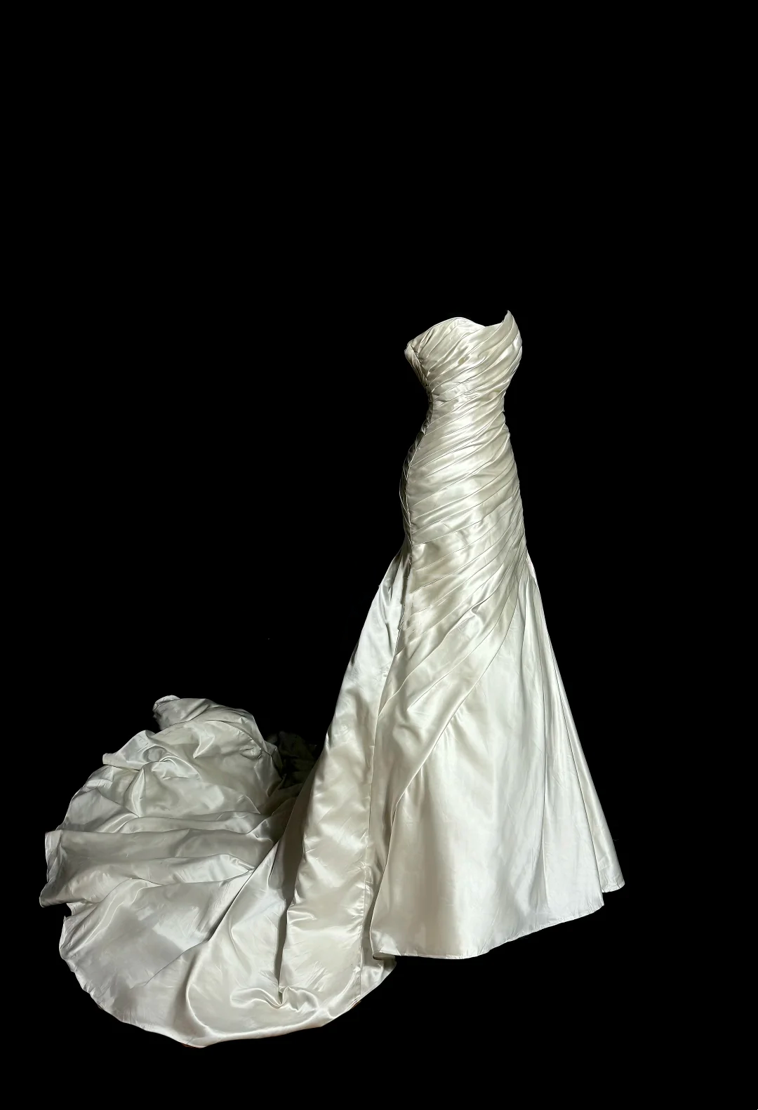 Strapless Mermaid Wedding Dress Ivory Bridal Gown With Trail J8941