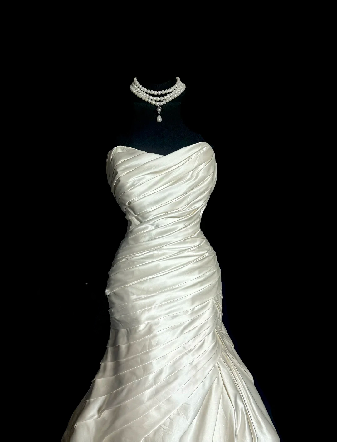 Strapless Mermaid Wedding Dress Ivory Bridal Gown With Trail J8941