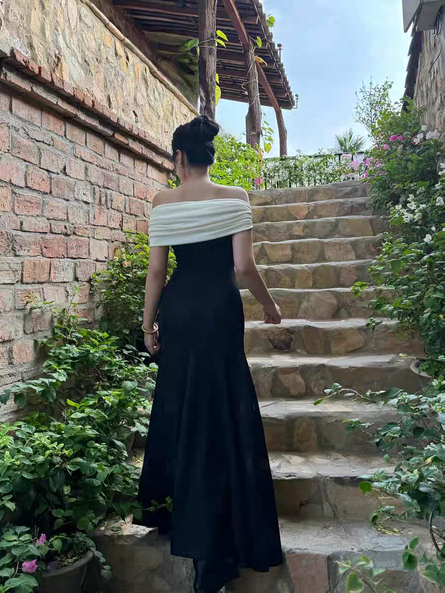 Off The Shoulder Black Long Prom Dress Sexy Formal Party Dress Birthday Dress J8968