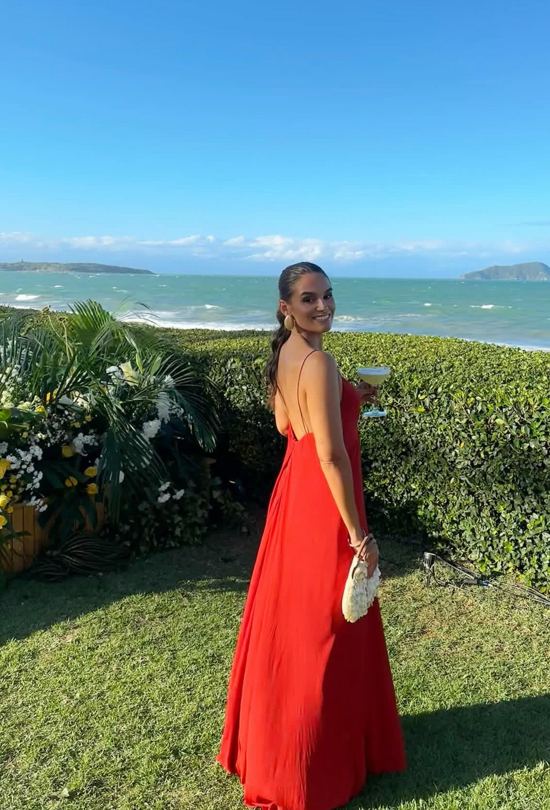 Red A Line Wedding Guest Dress Simple Party Dress J9038