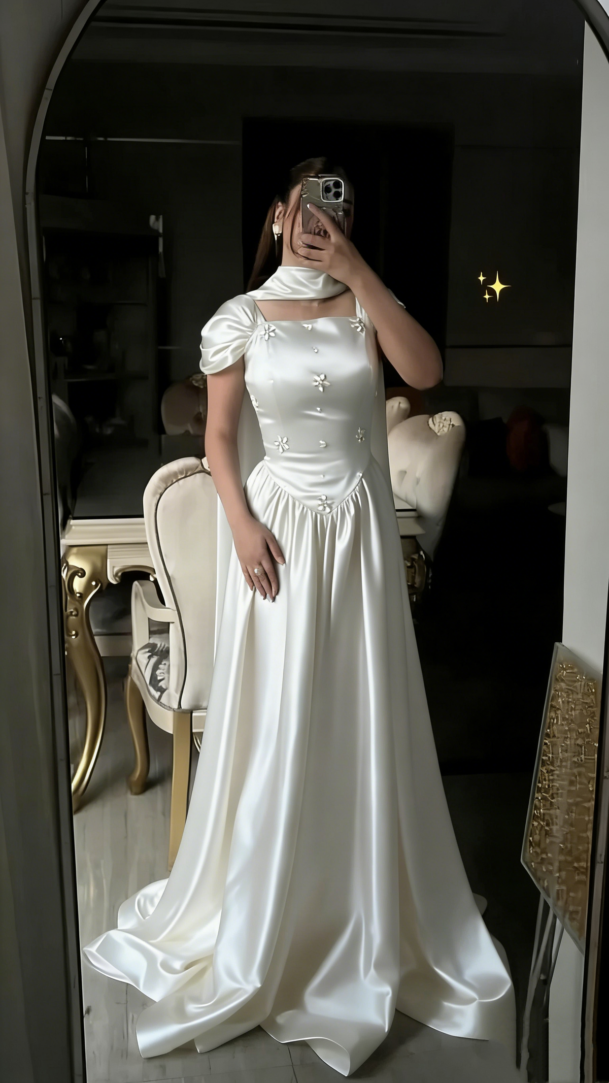 Blue A-Line Prom Dresses Beaded Long Evening Party Dress