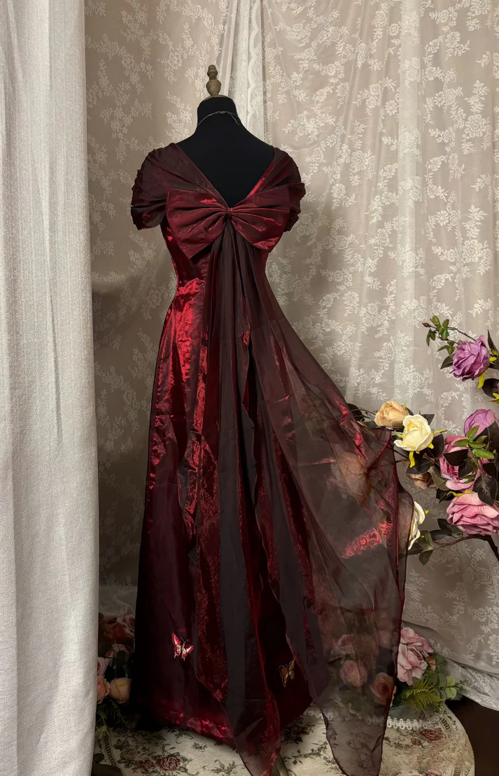 Burgundy A Line Long Prom Dresses Sweet Formal Evening Gown J9143