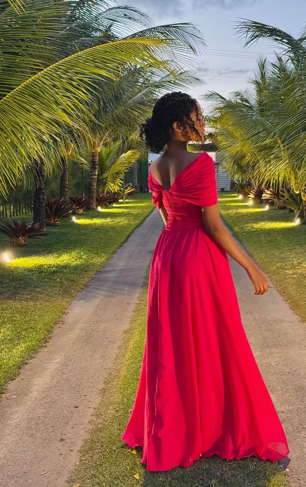 Off-the-Shoulder A-Line Red Prom Dress Princess Party Dress