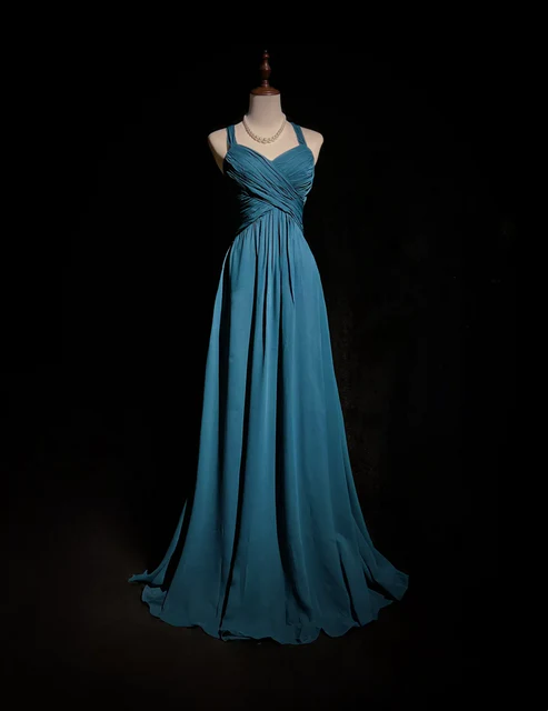A Line Chiffon Long Prom Dresses Simple Formal Wedding Guest Dress J9290