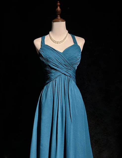 A Line Chiffon Long Prom Dresses Simple Formal Wedding Guest Dress J9290
