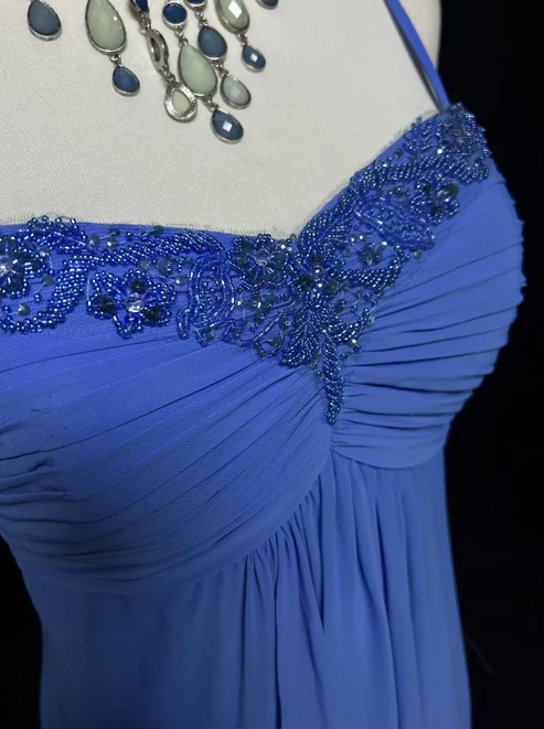 A Line Spaghetti Straps Chiffon Beads Prom Dresses Party Dress J9292