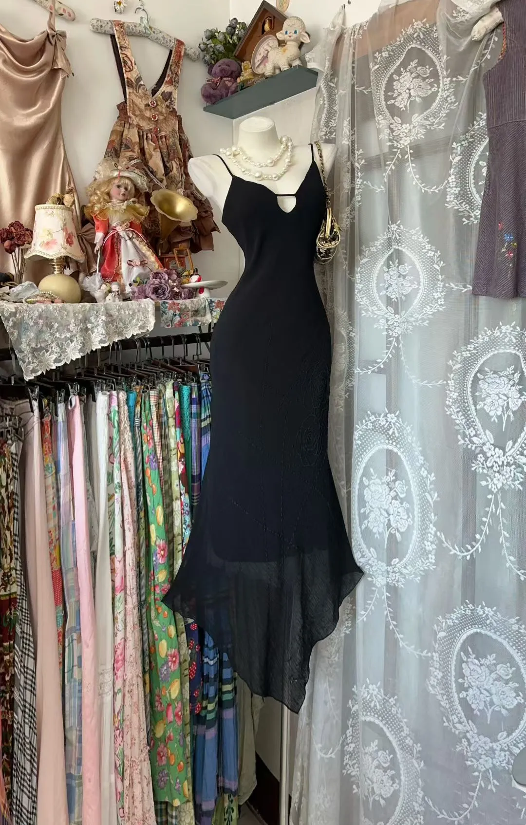 Black Mermaid Chiffon Evening Dress Formal Party Dress J9305