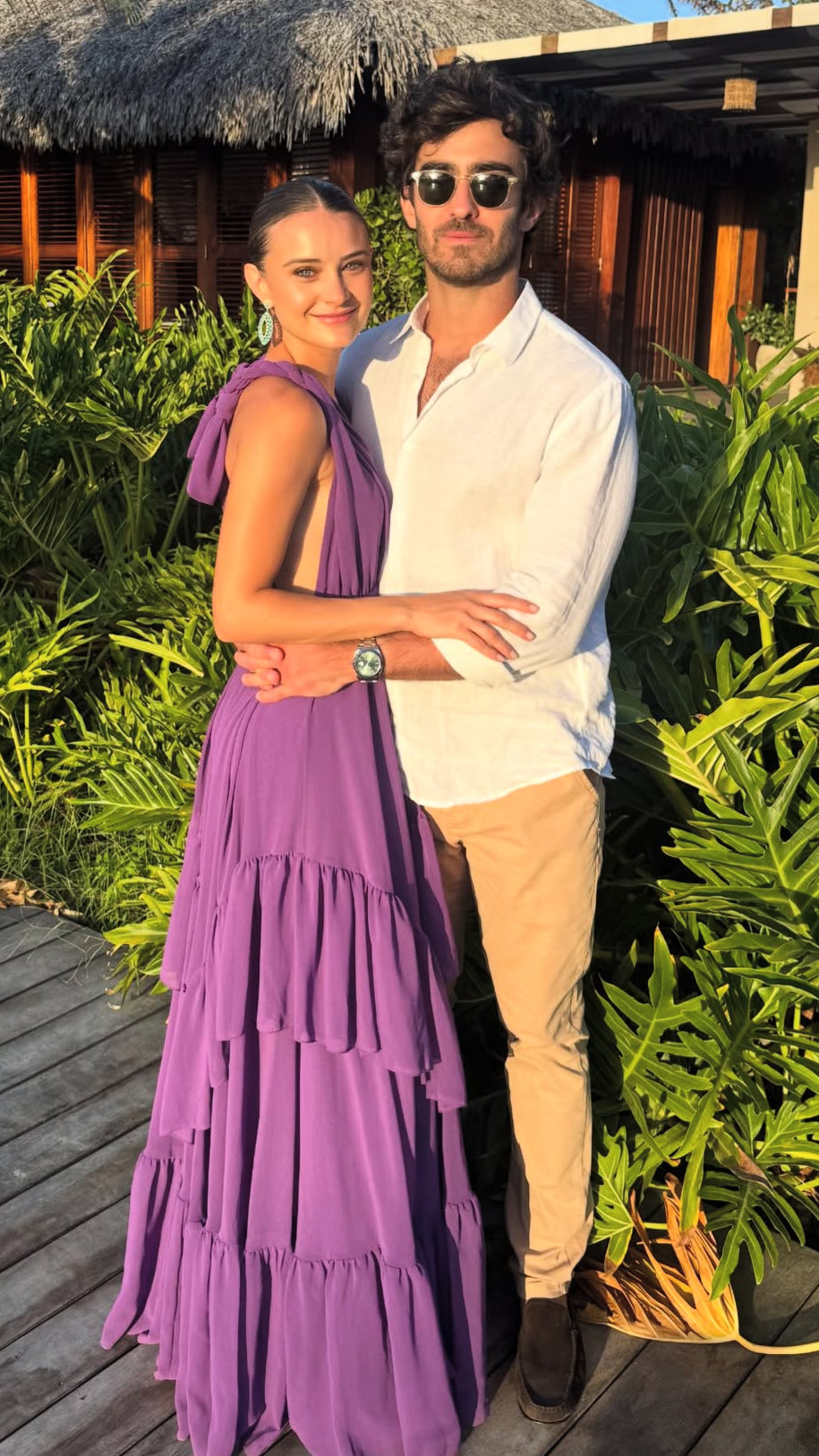 Purple Backless Wedding Guest Dress Chiffon Formal Party Dress J9343