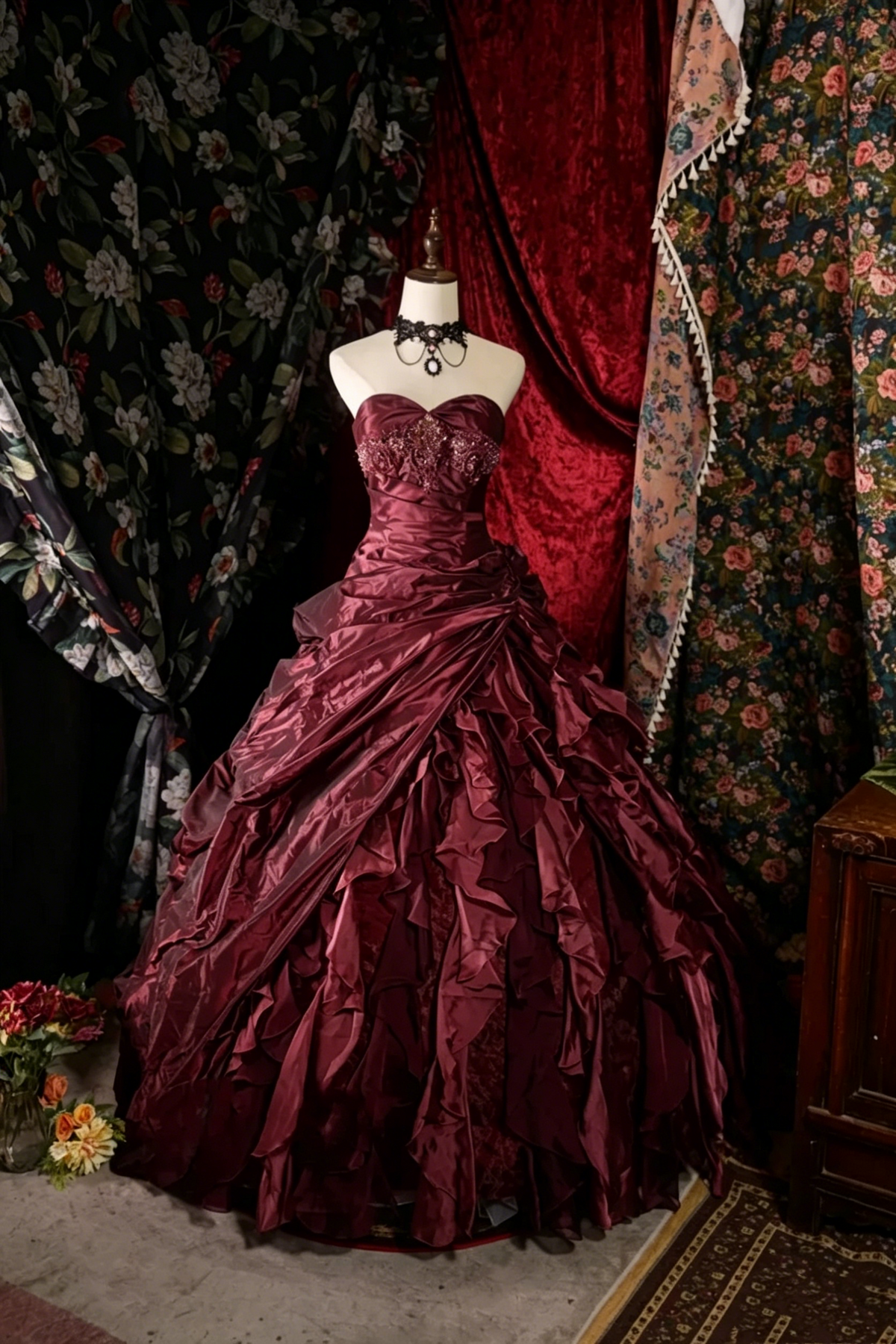 Sweetheart Ball Gown Sweet 16 Birthday Dress Retro Formal Party Dress