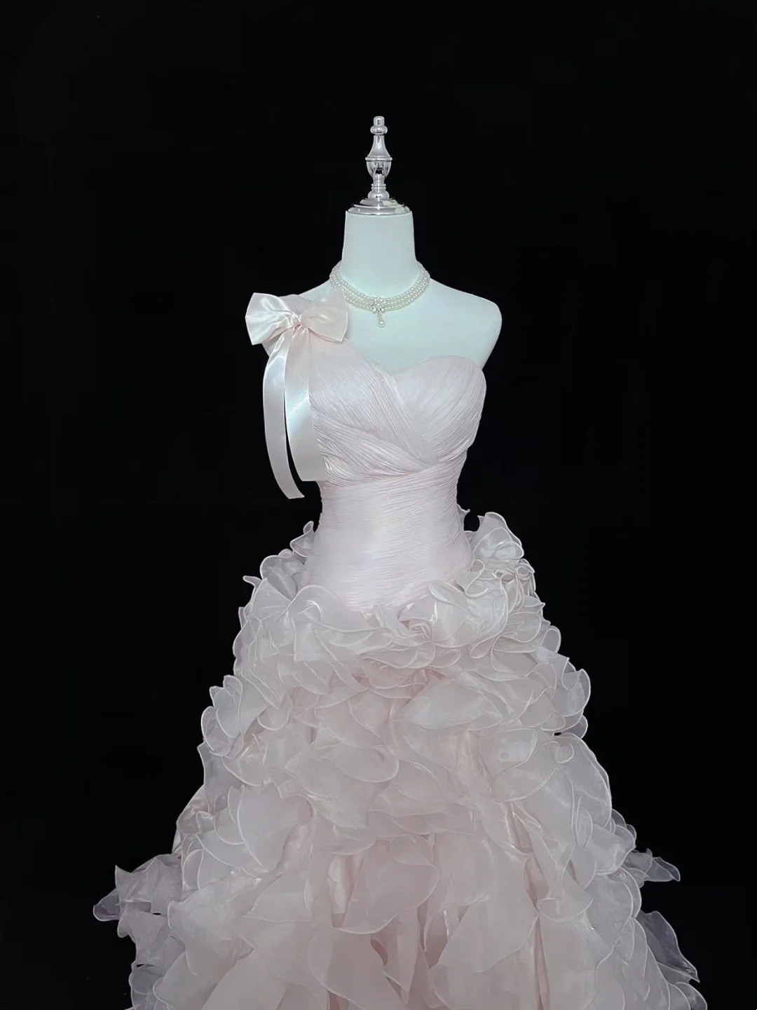 Sweetheart Light Pink Ruffle Wedding Dress Sweet 16 Birthday Dresses