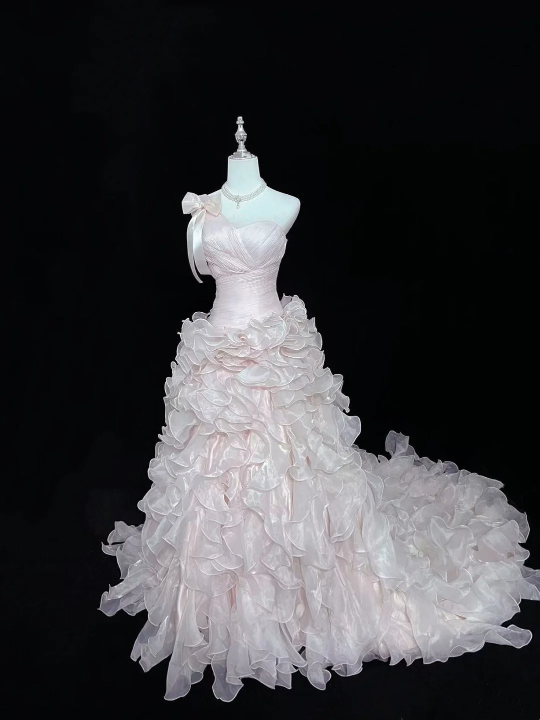 Sweetheart Light Pink Ruffle Wedding Dress Sweet 16 Birthday Dresses