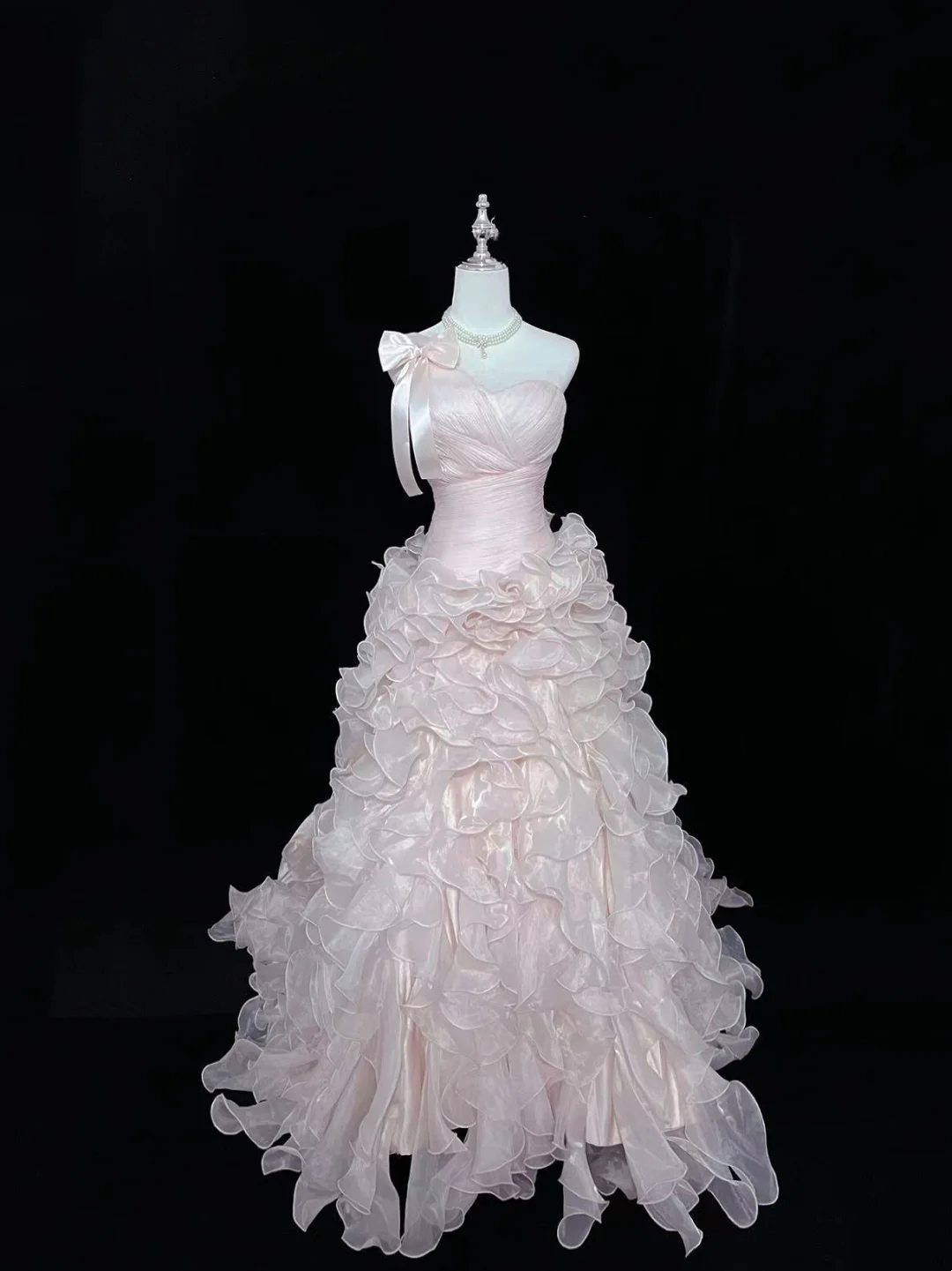 Sweetheart Light Pink Ruffle Wedding Dress Sweet 16 Birthday Dresses