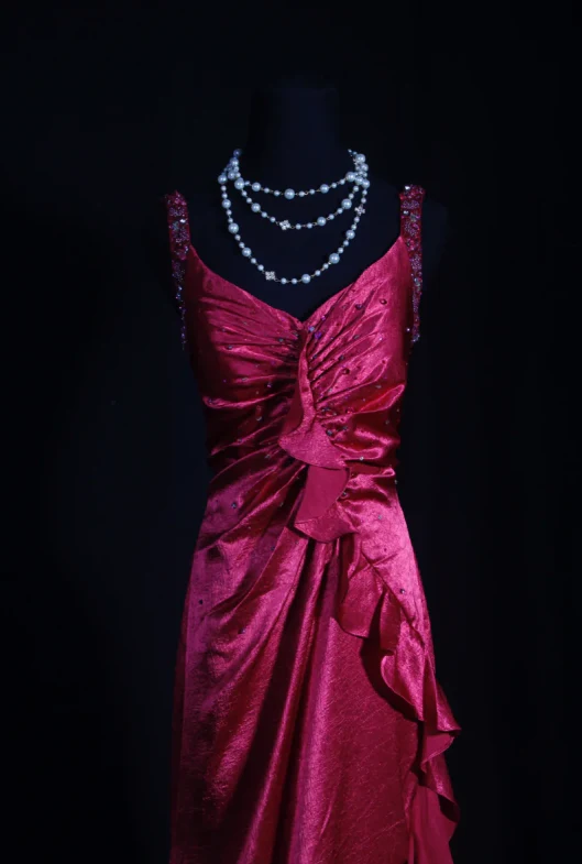 Vintage V-neck Sheath Long Prom Dresses Satin Pink Evening Dresses J9431