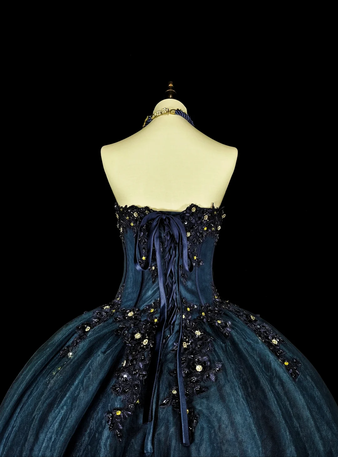 Sweetheart Navy Blue Prom Dress Tulle Birthday Party Dress J9454