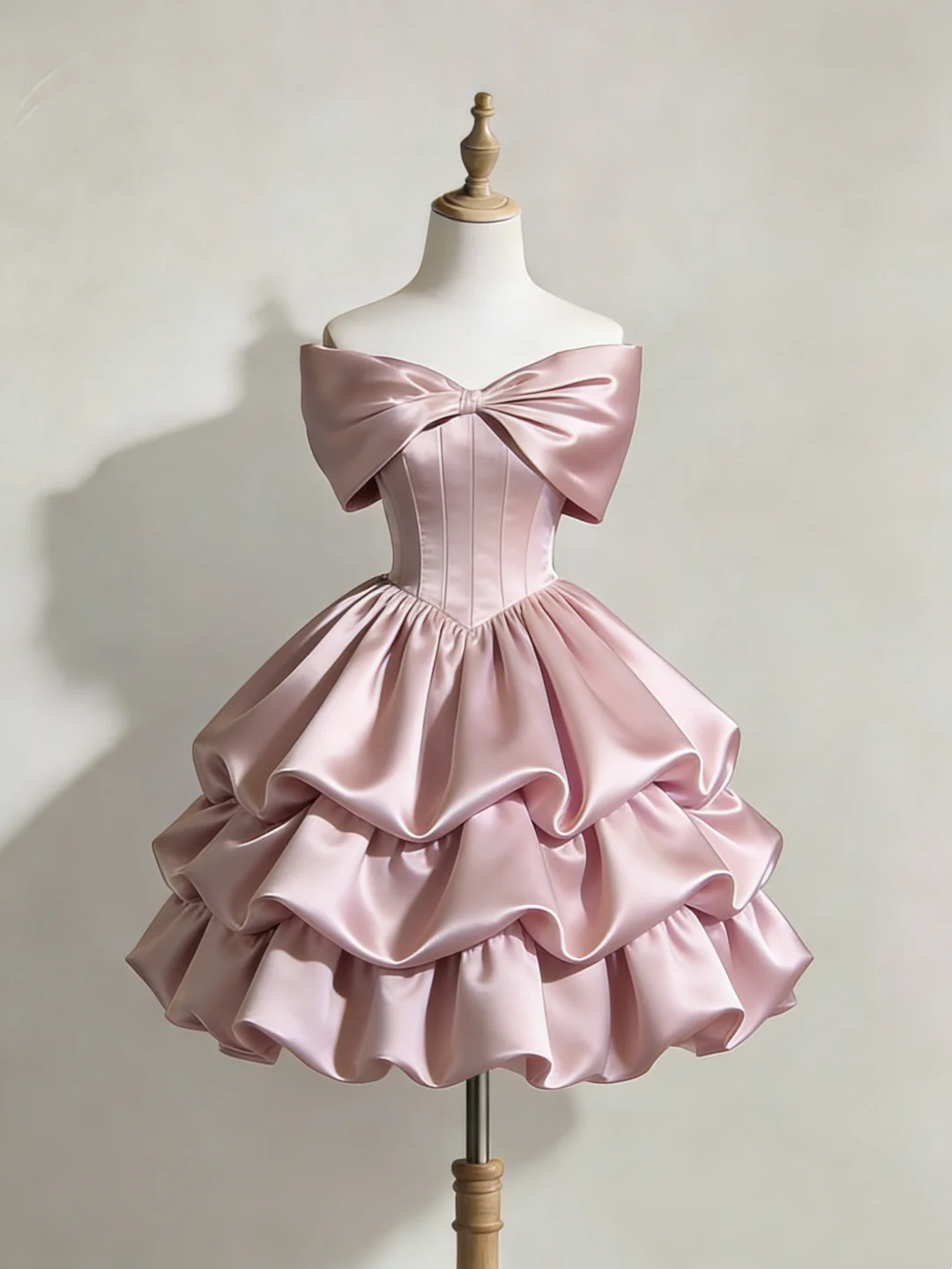Off The Shoulder Pink Short Dress Cute Birthday Dress J9517