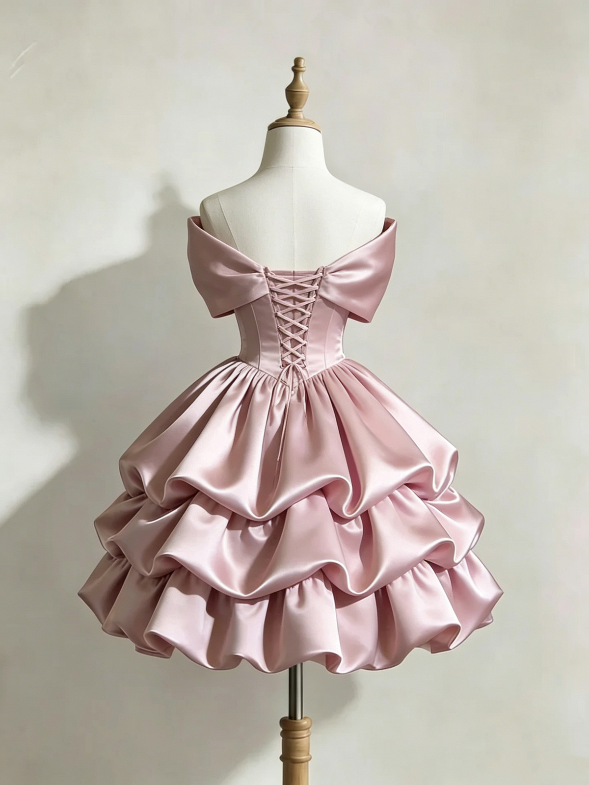 Off The Shoulder Pink Short Dress Cute Birthday Dress J9517