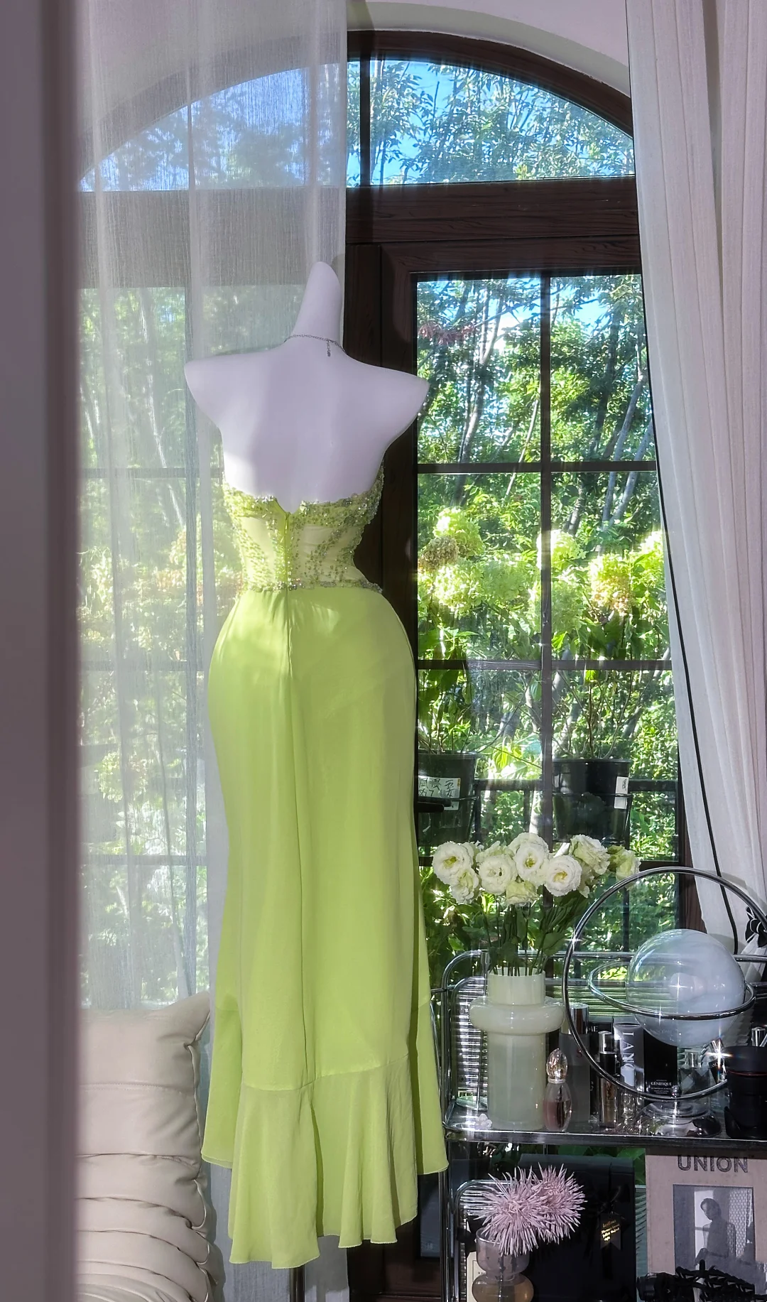 Strapless Ruffled Chiffon Prom Dress Sequin Party Dress