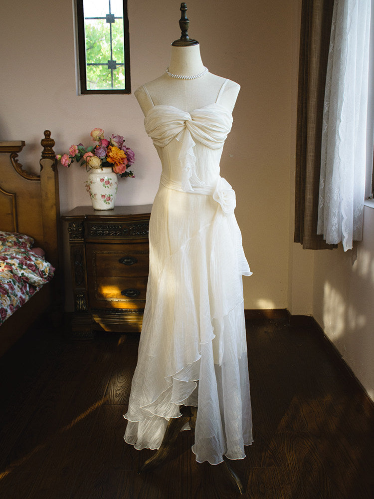 Vintage Ivory Evening Dress Sheath Formal Prom Dress