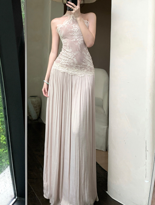 Halter Backless A-Line Prom Dress Formal Party Dress Evening Dress