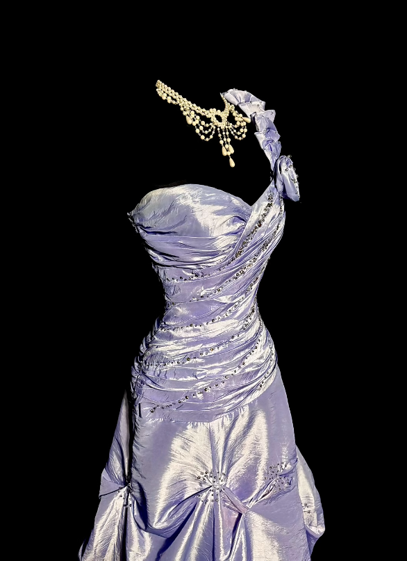 One Shoulder Lilac Prom Dress A Line Taffeta Formal Dress J9593