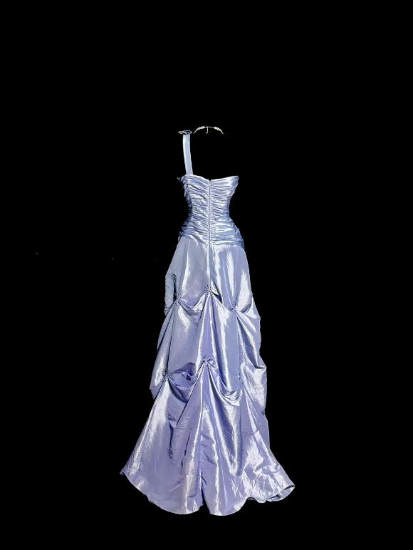 One Shoulder Lilac Prom Dress A Line Taffeta Formal Dress J9593