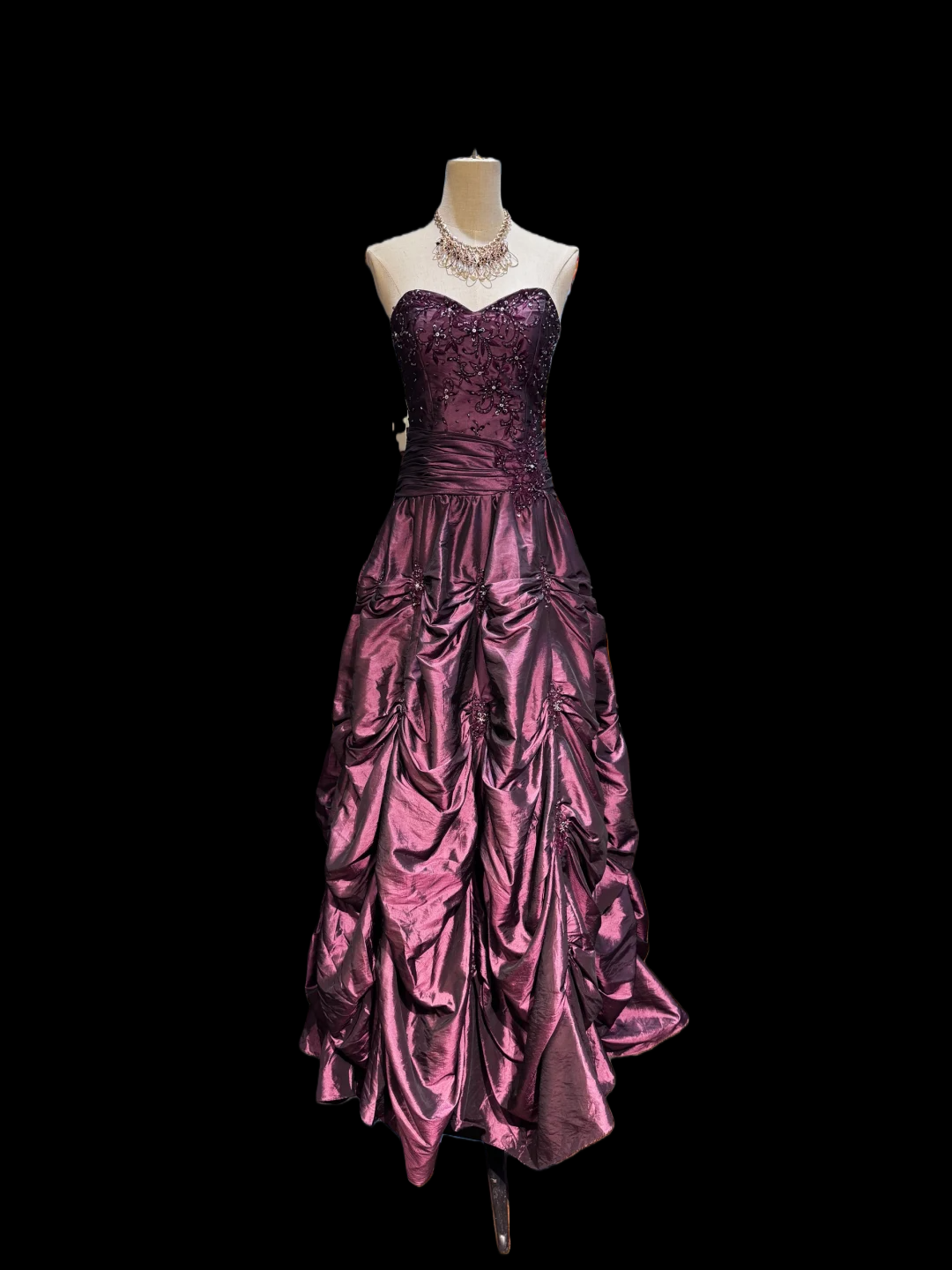 Sweetheart Purple Prom Dress With Beading Retro Birthday Dress