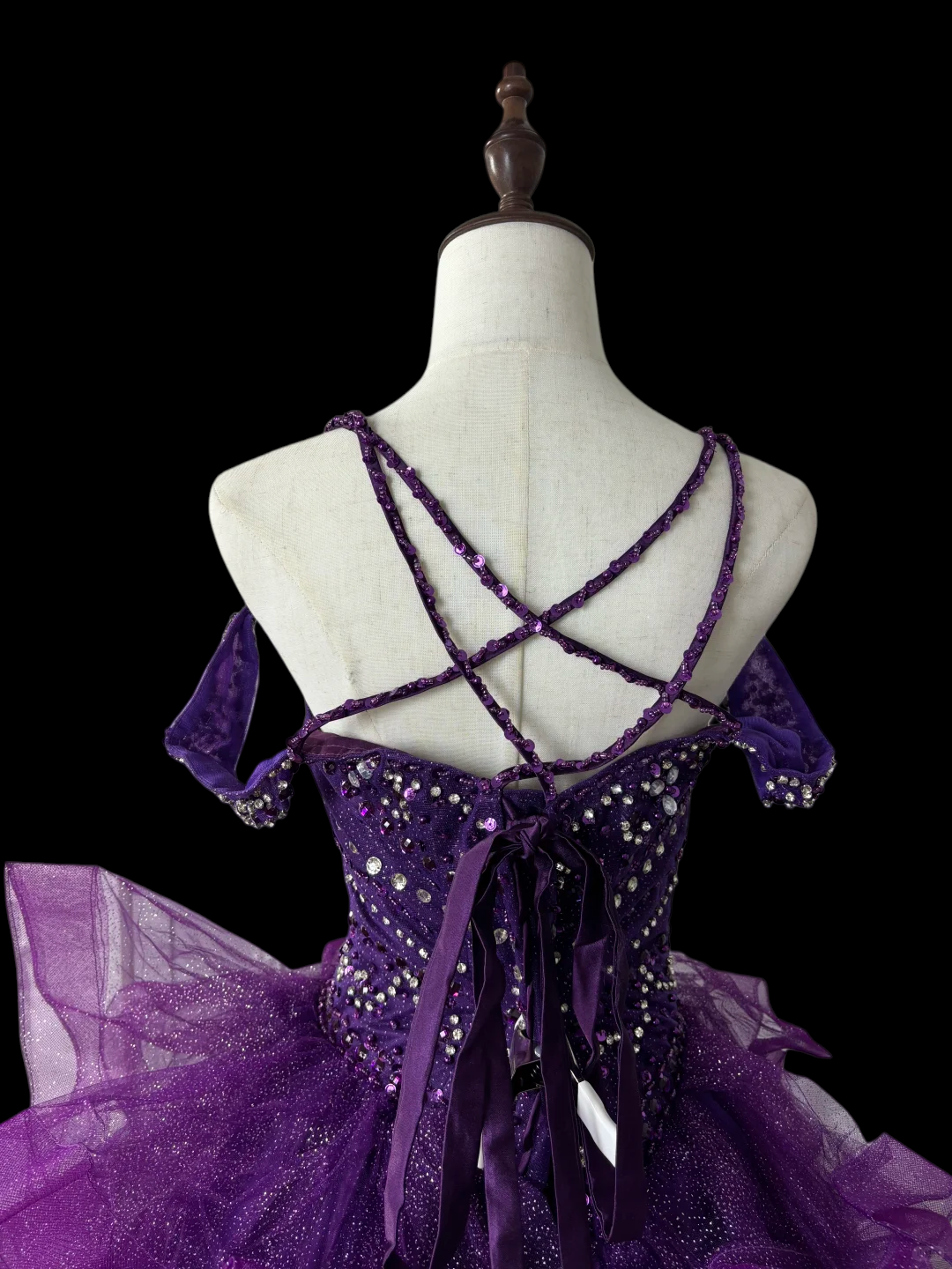 Purple Ball Gown Tulle Birthday Dress Sweet 16 Prom Gown