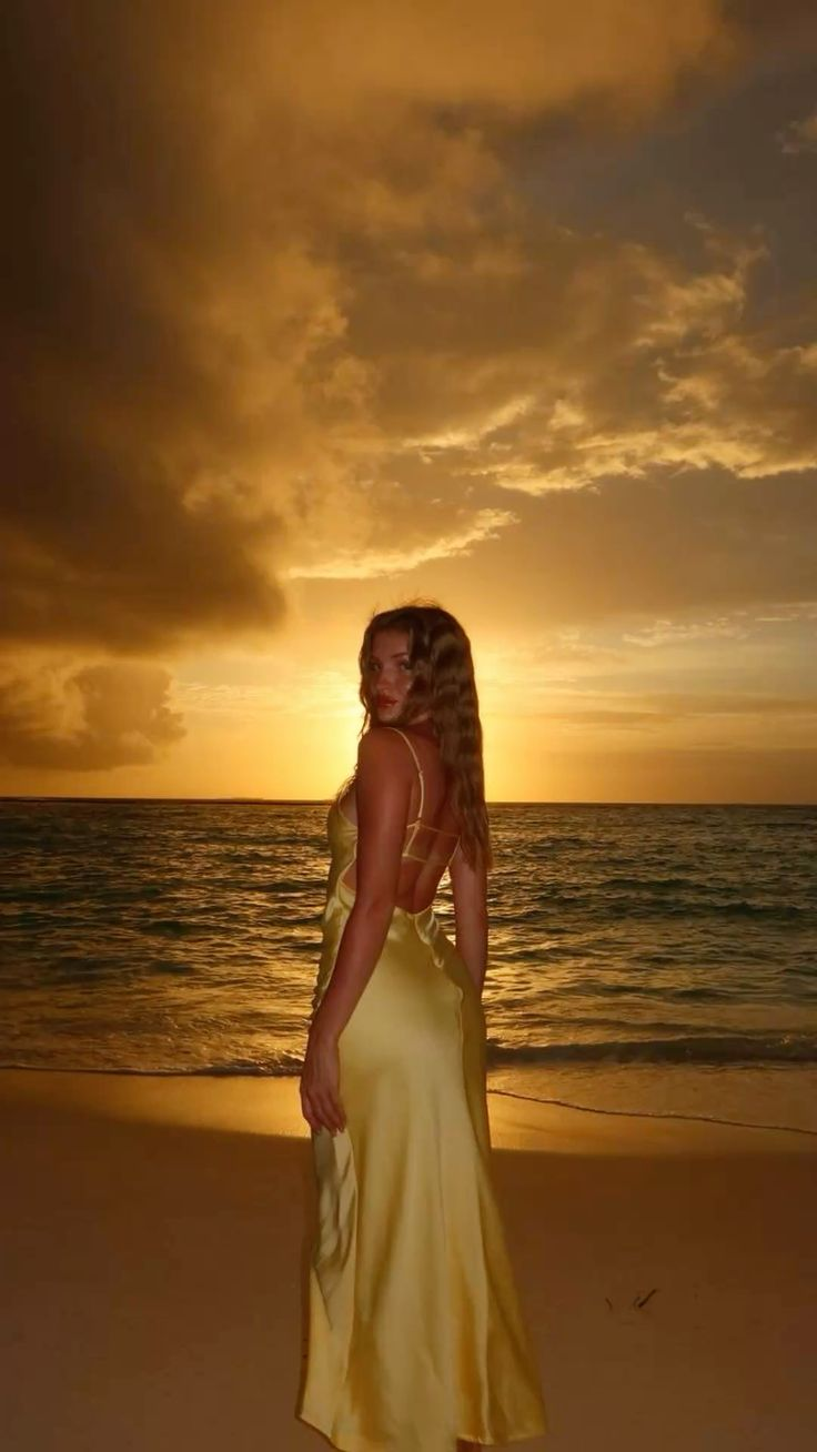 Fashion Yellow Spaghetti Straps Backless Long Party Dress Wedding Guest Dress - FashionDia